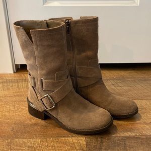 Vince Camuto suede boot, size 6 1/2. Taupe/mushroom color.